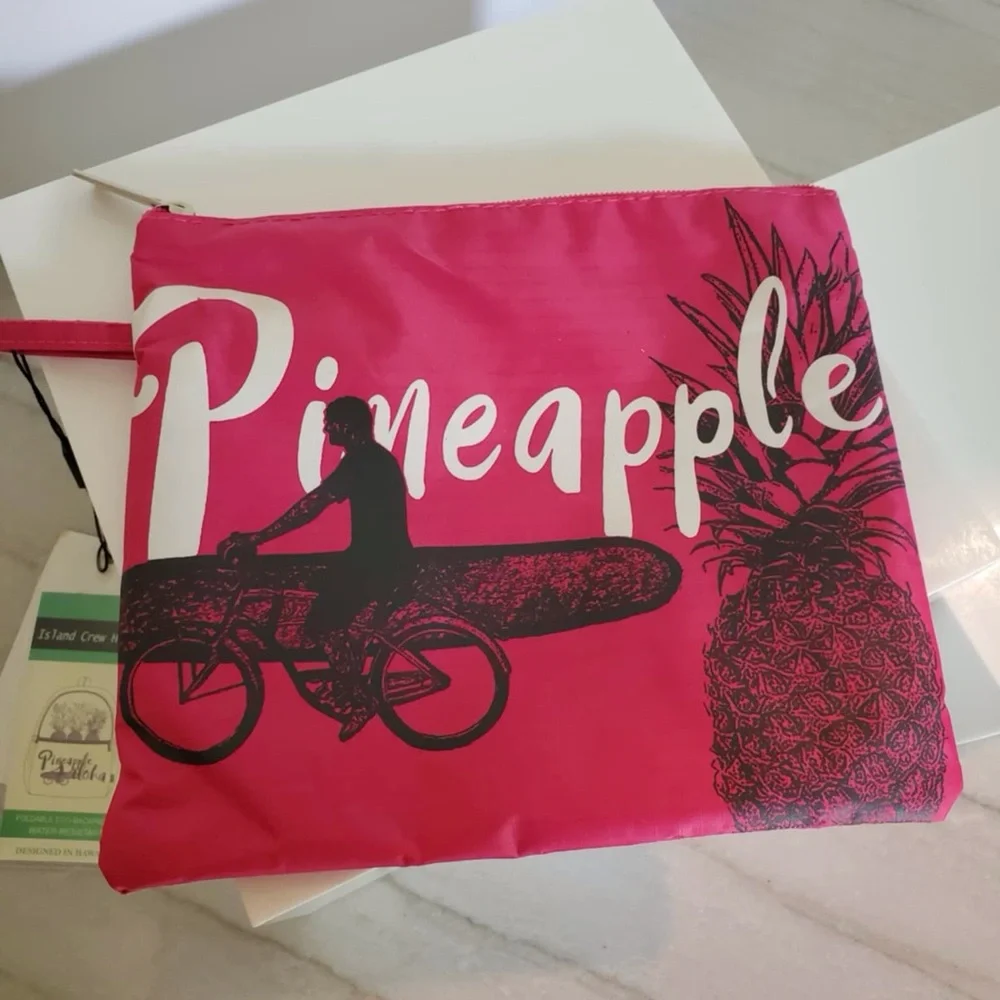 aloha pineapple hawaiian water resistant beach pouch